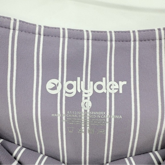 Glyder Sultry 7/8 Legging in Amethyst/Oatmilk Stripe Size XL - Picture 6 of 12